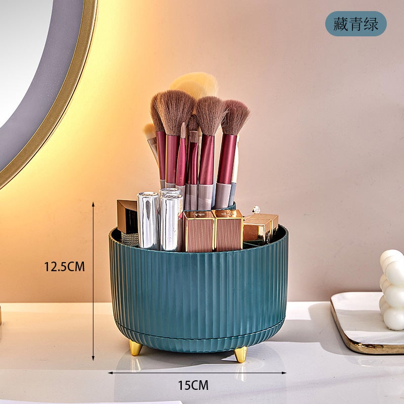 Classification Storage Desktop Storage Plastic Rotating Pen Holder Cosmetics Storage Box Sense Home Table Light Luxury Storage Rack - Image 1